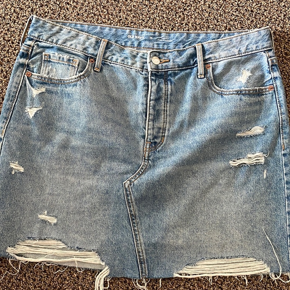 OLD NAVY Distressed Denim Skirt